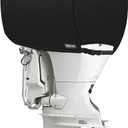 Waterproof Outboard Motor Cover, 600D Oxford, Fits Most up to 25 HP Model, Black