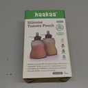 Haakaa Yummy Pouch Reusable Baby Food Pouch, Baby Food Storage Kids Squeezable Pouch, Washable Freezer - Make Homemade Organic Food for Babies/Toddlers, 4oz, 2 Pack,6m+ (Grey)