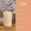 Simply Soson Ivory Pillar Candles - Set of 6, 2.5x4 Inch, Emergency & Tall, Unscented Wax Candles