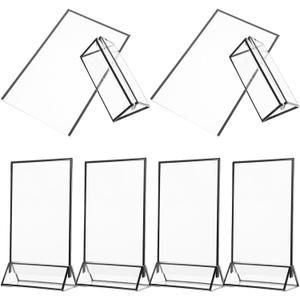 6pcs Clear Acrylic Table Number Display Holder Double-sided Stand for Weddings Events and Restaurants Versatile Menu and Sign Frame Effortless Setup and Stable Design