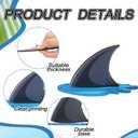Chunful 6 Pieces Wooden Shark Fin Centerpieces Table Sign Shark Theme Party Birthday Decorations Summer Tiered Tray for Ocean Summer Party Supplies