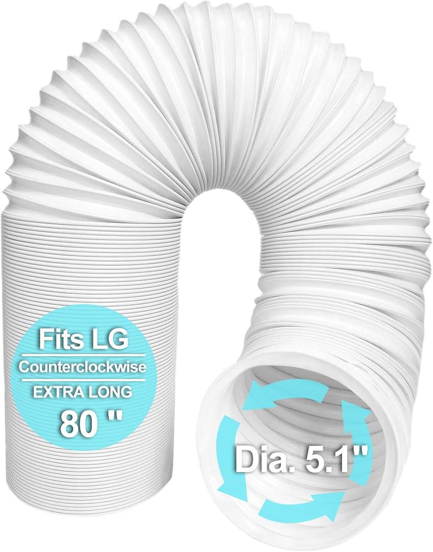 Portable Air Conditioner Hose 5.1 Inch Diameter,Portable AC Hose Exhaust Vent With Anti-Clockwise Thread Length up to 80 Inches,5.1" Hose - Anti-Clockwise