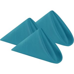 Cloth Napkins 20x20 inch Washable Polyester Dinner Napkins Soft Table Napkins for Wedding Party Dining Banquet(Caribbean Blue,12PCS)