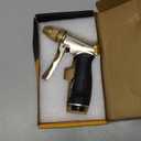 FANHAO Garden Hose Nozzle, 100% Heavy Duty Metal Spray Nozzle High Pressure Water Nozzle with 4 Patterns for Watering Garden, Washing Cars and Showering Pets - Full Brass Nozzle & Non-Slip Grip