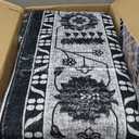 Rugxara 8x10 Washable Area Rug for Living Room, Extra Large Black Vintage Boho Rugs for Office, Kids Room, Farmhouse, Durable Low Pile Non Slip Carpet for High Traffic AreasBlack 8x10