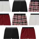 Hanes boys Underwear Boxers, 8-pack, Cotton-blend Woven Boxers for Boys, Moisture-wicking, Breathable, S