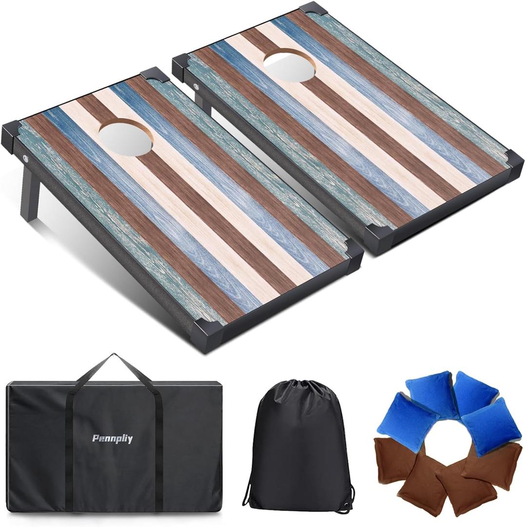 3'x2' Cornhole Set MDF for Adults with 8 Bean Bags & Carry Case Corn Hole