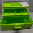 12in Three-Layer Multipurpose Storage Box Folding Tool Box/Art & Crafts Case/Sewing Supplies Organizer/Medicine Box/Family First Aid Box with 2 Trays (Green)