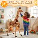 Meooeck 47 Inch Giant Giraffe Stuffed Animal, Large Plush Toy for Kids Lifelike Standing Toys Stuffed Tall Giraffe for Birthday, Nursery Home Decor