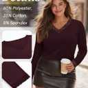 3 Pack Women's Plus Size Long Sleeve T-Shirts, Lace V Neck Loose Fit Tops Casual Fall Shirts Basic tee for Leggings (XXL)