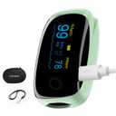 Rechargeable Pulse Oximeter Fingertip Oxygen Monitor Fingertip with SpO2 Pulse Rate and PI RR OLED Precision Fast Oximeter SpO2 Reading Outdoor Sports Home (Green)