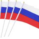 Kind Girl 25 Pack Hand Held Small Mini Flag Russia Flag Russian Stick Flag Round Top National Country Flags,Party Decorations Supplies for Parades,World Cup,Festival Events,International Festival