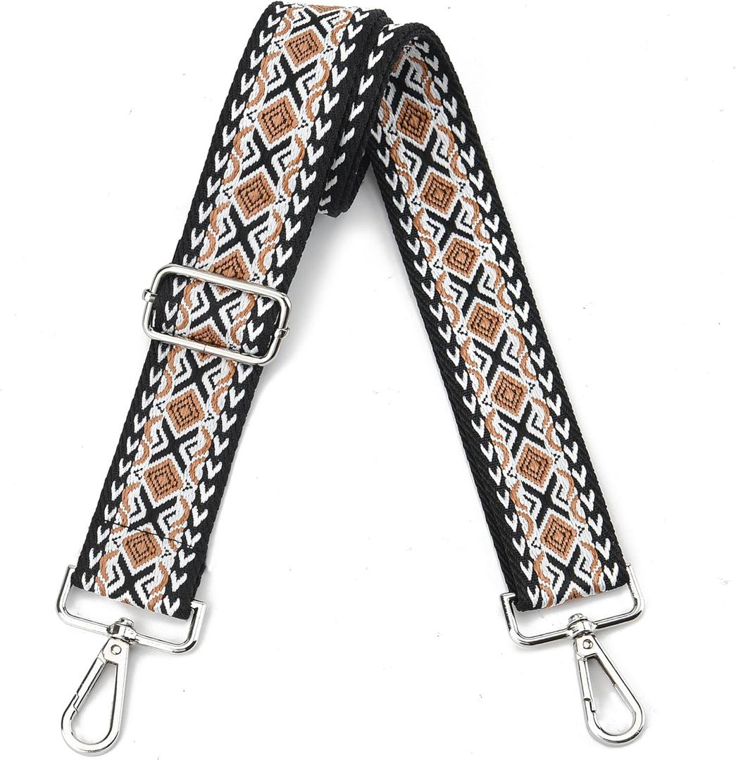 Purse Strap Silver Hardware Wide Bag Straps Replacement Crossbody Adjustable Shoulder Strap for Purses Canvas