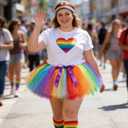 Rainbow Tutu Skirt for Women 80s Vintage Ballet Ballerina Adult Costume with Adjustable Bow Carnival Party, One Size