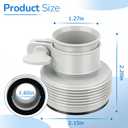 Pool Plunger Valve & 1.25" to 1.5" Type B Hose Adapter, 2-Pack Replacement Kit Compatible with Intex Above Ground Pools, On/Off Shut-Off Valve and Hose Converter for Sand Filter Pump