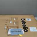 Babelio Metal Auto Close Baby Gate PressGuard P7,Extra Wide Pet Gate for The House and Doorways, Pressure Mounted Walk Thru Child Gate with Door (Brown Wood Pattern, 30" Tall 29"-55" Wide)