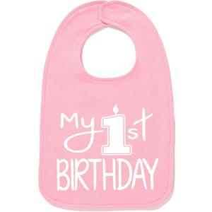 Aiden's Corner Handmade Cute Baby Boy Girl First Birthday 1st Smash Cake Bibs (White Pink)