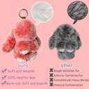 MINGRI Soft Bunny Keychain with Tin,Graduation Gifts for Her Pluch Keychain,Cute Bag Charm Key Chain (Beige) (Beige)