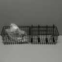 Wire Storage Basket 2 Packs, Wall Mounted Kitchen Bathroom, Hanging Cabinet Door Storage Basket, no Drilling, Supporting 2 Types of Hooks, Strong Bearing, Suitable for Home, Black