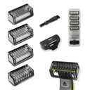 Guard Combs Kit with Case Compatible with Philips Norelco OneBlade Handles, 1/2/3/5mm Guide Combs, 0/3mm Body Comb and Protective Cap for Electric Shaver Accessories for Men