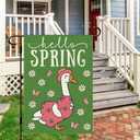 DLZDN Spring Goose Floral Garden Flag 12×18 Inch Double Side Vertical Burlap Farmhouse Yard Sign Seasonal Outdoor Decoration