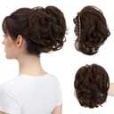 Claw Clip Short Ponytail Messy Bun Hair Piece Bendable Hair Branch Extensions Fluffy Wavy Curly Synthetic Versatile Dark Chocolate Hairpieces