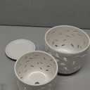 EFISPSS Orchid Pot with Holes, 5+6Inch Ceramic Plant Pots with Drainage Holes and Tray, Promoting Air Circulation and Drainage, Indoor/Outdoor White Flower Pots