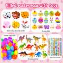 Beser 318 pcs filled Easter Eggs with Toys Easter Egg Fillers 100 pack Easter egg with 218 Toys inside Small Toys for Easter Eggs Filled Easter Basket Stuffers Favors for Kids Toddlers Boys Girls
