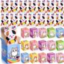 2 x 24 Pcs Welcome Back to School Gifts for Students Mini Stuffed Animal Keychains Bulk Little Plush Toys with Box for First Day of School Classroom Party Gift for Goodie Bag Fillers(Cats)