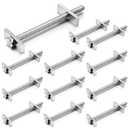 12 Pcs 1/4" X3-1/2 Countertop Miter Connector Galvanized Joint Fastener Drawbolt Flip Table Top Furniture Fasteners for Hardware Countertop Support Butcher Block Connecting Kit