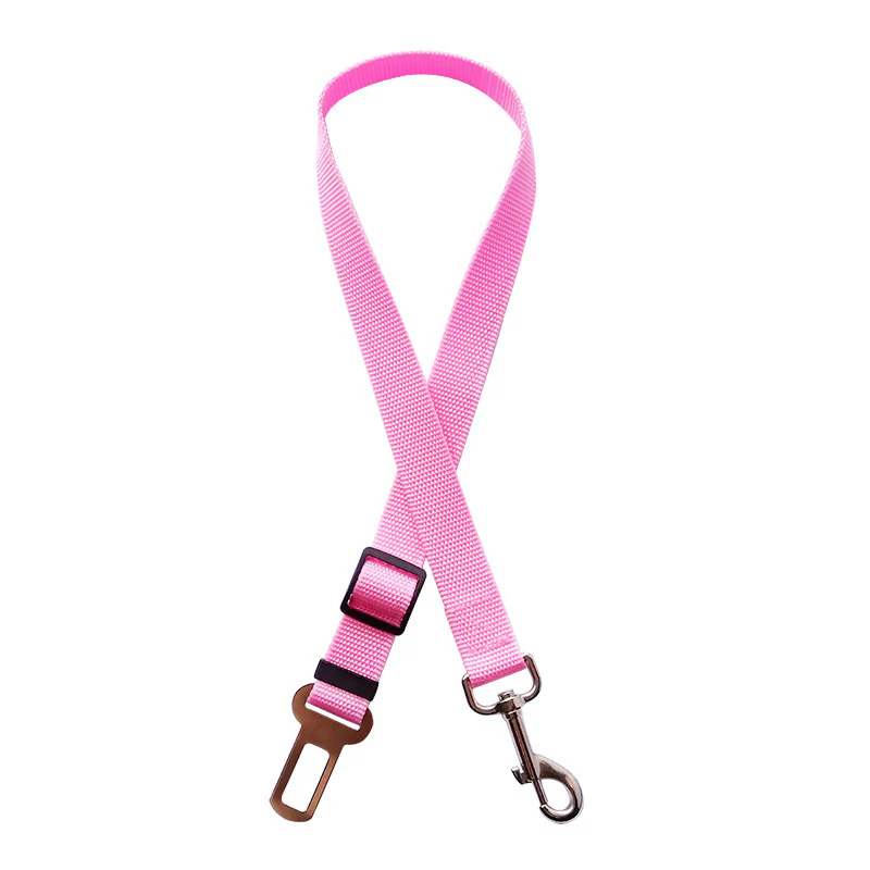 Pet Rope Safety Leash - Not Easy to Bite Off Car Dog Leash Safety Belt Adjustable Safety Leash Suitable for Small, Medium Cats and Dogs,Pink