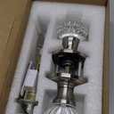 Cielsa Dawn Glass Door Knobs Interior with Lock, Satin Nickel Door Handles, Crystal Door Knobs with Lock(Satin Nickel, Privacy)