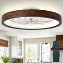 24” Low Profile Ceiling Fan with Light and Remote & APP Control