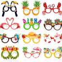 2 x jenlion 36Pcs Party Decorations Paper Glasses,Sunglasses Photo Booth Props,Party Favors for Adults Kids (Summer Luau)