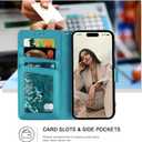 Wallet Case for iPhone 16 Pro Max,[RFID Blocking] 3 Card Holder Stand with Credit Card Slot PU Leather Magnetic Protective Flip Cover for iPhone 16 Pro Max (Blue)