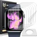 UniqueMe 8 Pack for Apple Watch Series 11/10 Screen Protector 42mm - [Soft TPU Not Glass][Non-Bubbles] iWatch Anti-Scratch Protection HD Clear Cover Soft Film (Transparent)