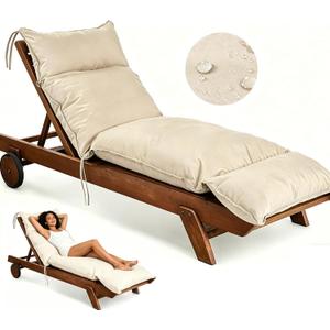 Outdoor Chaise Lounge Chair Cushion, Waterproof Non-Slip Patio Chaise Lounge Cushions for Outdoor Furniture, 80 x 26 x 5 Inches, Beige