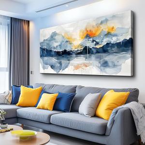 KELIYUAN Large Wall Art For Living Room Canvas Wall Decor For Bedroom Office Decoration Abstract Watercolour Wall Pictures Artwork Mountain Landscapes Paintings Modern Home Decor Hang Easy 60"X30"