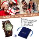 JewelryWe Vintage Wrist Watch Wide Leather Strap Band Cuff Quartz Watches for Men Women Halloween Costumes for Christmas (roman numerals brown)