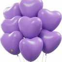 AFTERLOON® Biodegradable Balloons 24 pcs Pastel Purple 10 Inch Heart Shaped, Thickened Extra Strong Natural Latex Helium Float, Proposal Marriage Love Baby Shower Gender Reveal Wedding Bridal