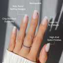 Glamnetic Press On Nails - Medium Coffin Fake Nails, Milky White Nails, Oat Milk | 15 Sizes - 30 Nail Kit with Glue | Gift for Mom