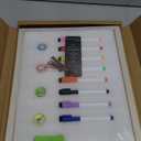 Calendar Whiteboard for Wall, 17x13 Inches Dry Erase Calendar for Wall, Small Magnetic Monthly White Board with Wood Framed, Hanging Dry Erase Board for Kitchen Home Office School Planner