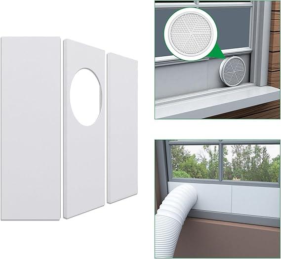 Forestchill Portable Air Conditioner Window Seal Plates Kit for 5.9" Diameter Exhaust Hose, Universal AC Vent Kit for Sliding Windows and Hung Windows, Adjustable Length Sealing Panels for Mobile A/C