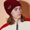 3-Pieces Winter Beanie Hat Scarf and Touch Screen Gloves Set Warm Knit Skull Cap for Men Women