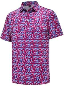 Men's Golf Polo Shirts Short Sleeve Performance Moisture Wicking Dry Fit Funny Golf Polo Shirts for Men (XL)