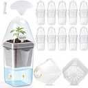 2.5" Clear Self Watering Propagation Pots with Humidity Dome, 12 Pack Seed Starter Cups Semi Nursery Pots for Seedlings, Cuttings, Succulents, Herbs, Vegetables
