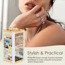 2 x keomaisyto Earring Holder Organizer, 360 Rotating Jewelry Holder with Ring Tray/Necklace/Bracelet/Ring Hooks, White Earring stand with 4 Sides and 2 Wooden Trays for Jewelry Display (Upgraded)