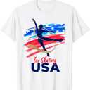 Ice Skating Dance Support the Team Tshirt USA Flag Gift Unisex T-Shirt Size M