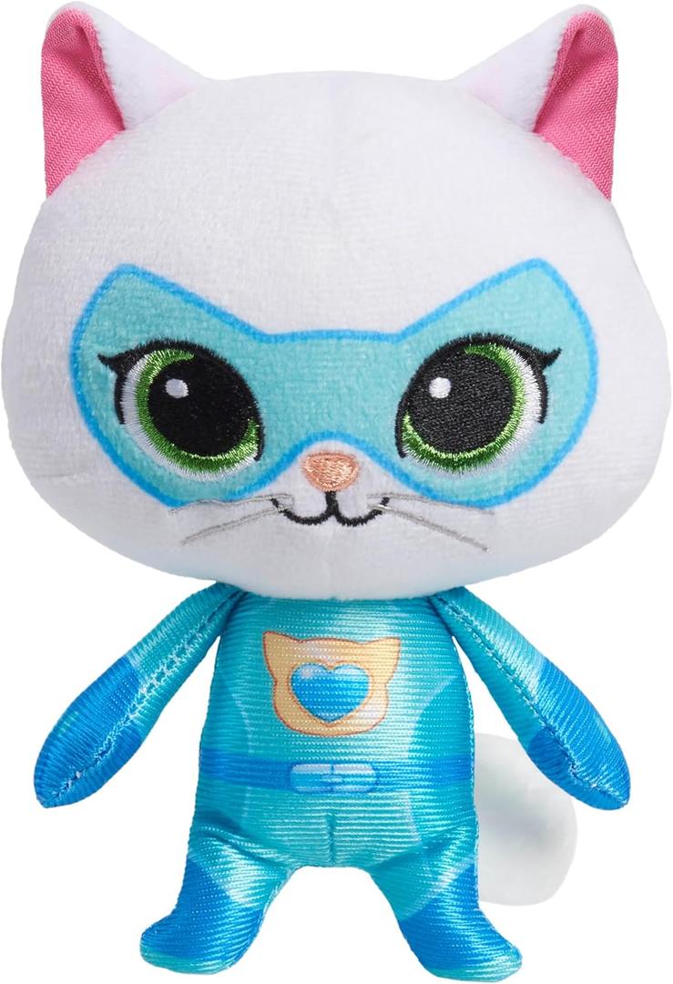 Disney Junior Super Kitties 6.5-inch Small Plush Stuffed Animal, Bitsy, Kitten, Easter Basket Fillers, Gifts, Presents, Kids Toys for Ages 2 Up by Just Play