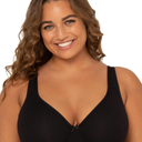 Fit For Me By Fruit of the Loom Women's Plus Size Cotton Unlined Underwire Bra-Pinch-Free Straps - Side and Back Smoothing, 38 DDD Black